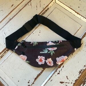Vooray charcoal and pink floral Fanny pack